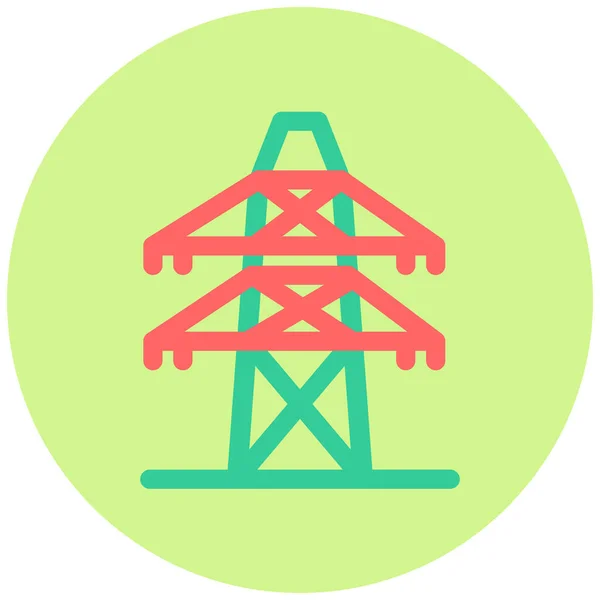 Vector Illustration Electric Tower Icon — Stock vektor