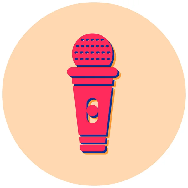 Vector Illustration Single Microphone Icon — Stock Vector