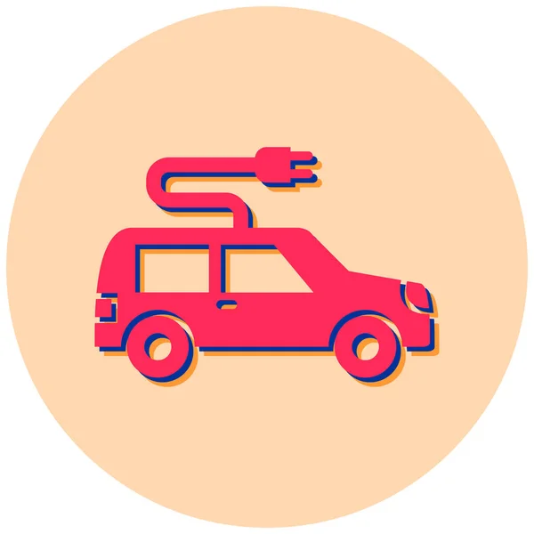 Electric Car Web Icon Simple Illustration — Vector de stock