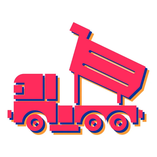 Truck Icon Isometric Small Red Fire Vector Icons Web Design — Archivo Imágenes Vectoriales