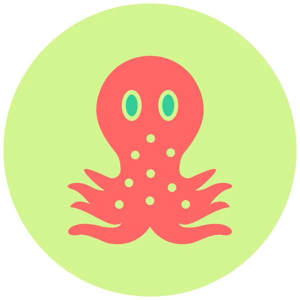 Pulpo Icono Web Ilustración Simple — Vector de stock