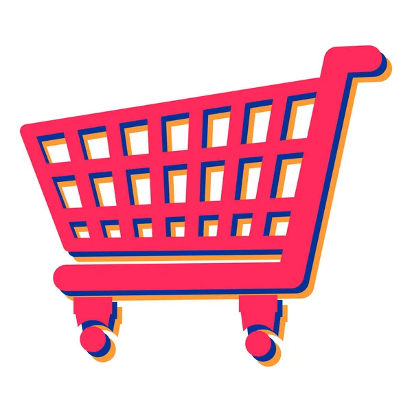 Shopping Cart Icon Flat Illustration Supermarket Trolley Vector Icons Web — Stock Vector