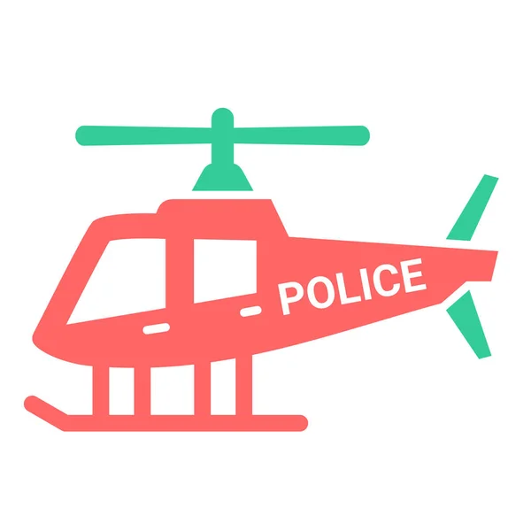 Polícia Helicóptero Ícone Vetor Ilustração —  Vetores de Stock