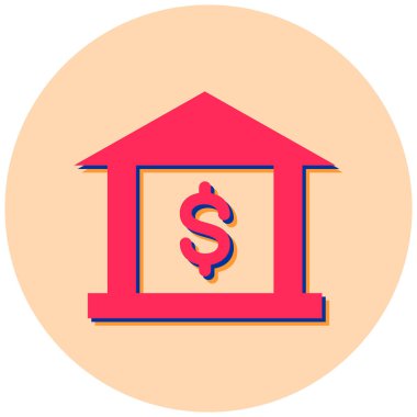 Banka. Web simgesi basit illüstrasyon