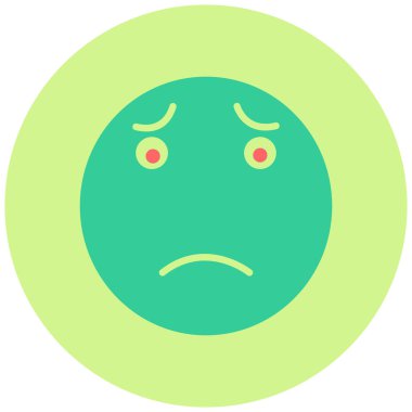 Endişeli yüz ifadesi. Web simgesi