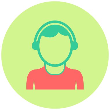 Müzik dinliyordum. Web simgesi basit illüstrasyon