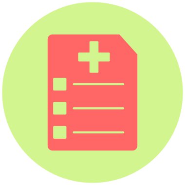 tıbbi not simgesi, vektör illüstrasyonu