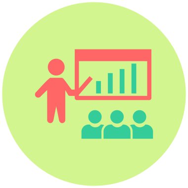 Sunum. Web simgesi basit illüstrasyon