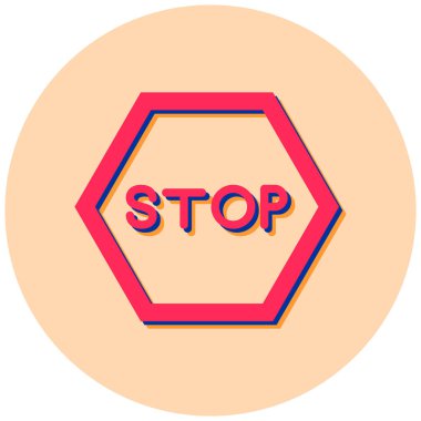 dur işareti simgesi, vektör çizimi