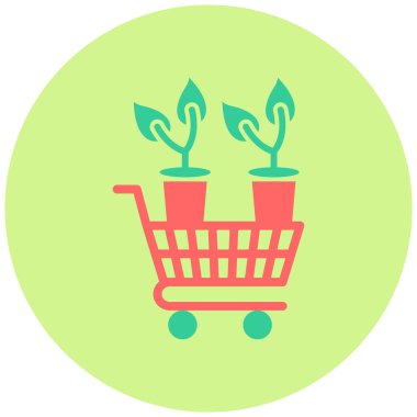 Trolley simgesi, vektör illüstrasyonunu yerleştirir