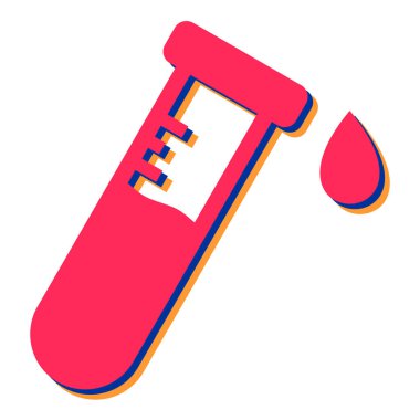 Kan damlası vektör çizim dizaynlı test tüpü