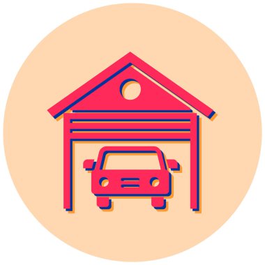 Otomobil garajı simgesinin vektör illüstrasyonu