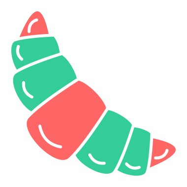 Kruvasan simgesi, vektör illüstrasyonu