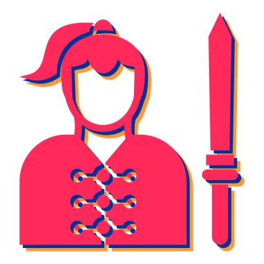 Savaşçı simgesi, basit tasarım vektör çizimi