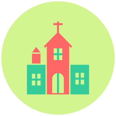 Kiliseye. Web simgesi basit illüstrasyon