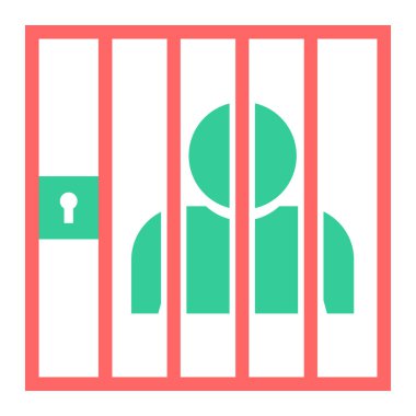 hapishane simgesi, basit tasarım vektör illüstrasyonu