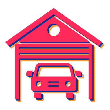 araba garajı vektör çizimi tasarımı