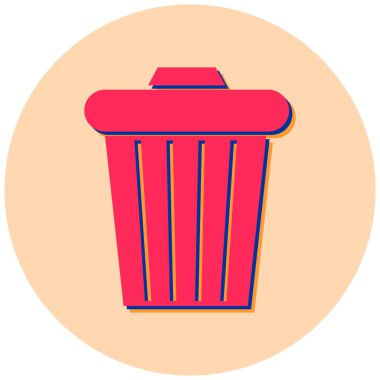 Çöp kutusu simgesi, vektör illüstrasyonu