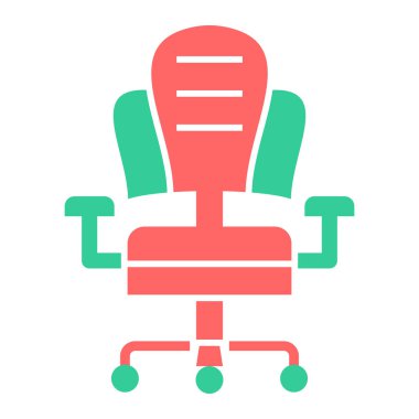 ofis sandalyesi düz simge, vektör illüstrasyonu