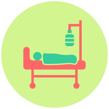 Yoğun Bakım Birimi web simgesi basit illüstrasyon