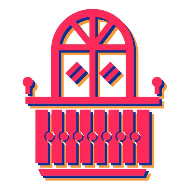 Kapı ve pencere simgesinin vektör illüstrasyonu