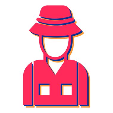 Şapka ikonlu çiftçi. vektör illüstrasyonu