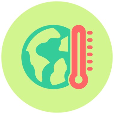 Küresel Isınma. Web simgesi basit tasarım