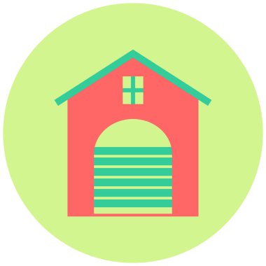 Garaj. Web simgesi basit illüstrasyon