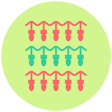 Kişisel ve ticari kullanım için noel ışıkları vektör simgesi.