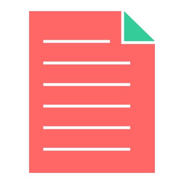 dosya belgesi düz vektör simgesi