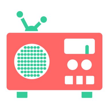 radyo düz vektör simgesi