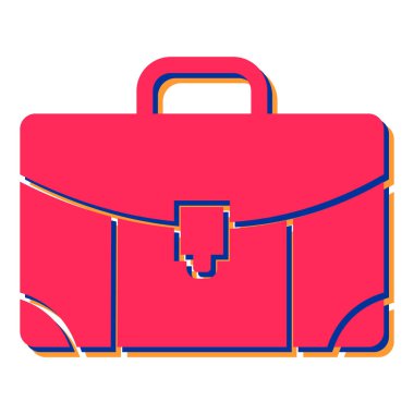 Evrak çantası ikonu. Web için bavul vektör simgelerinin basit çizimi