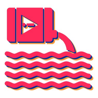 Su dalgası ikon vektörü. grafik ve web tasarımı için izole edilmiş düz illüstrasyon.