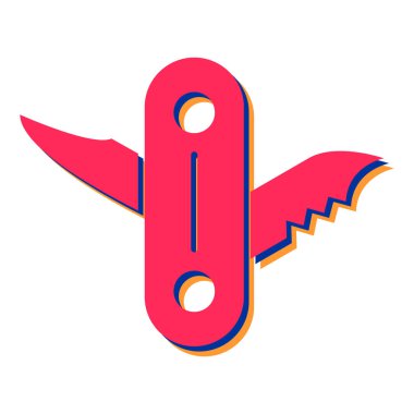 Arka planda izole edilmiş tek bir kırmızı ve beyaz vektör çizimi