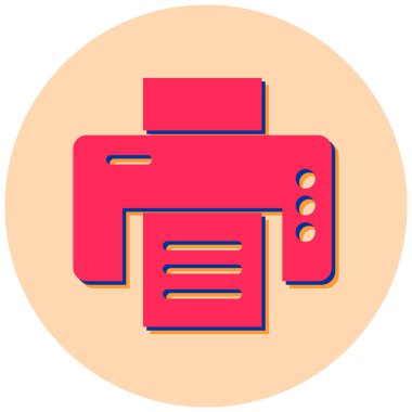 Yazıcı. Web simgesi basit tasarım