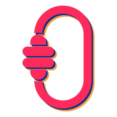 Mıknatıs simgesi. ağ için kırmızı ip vektör simgelerinin düz çizimi