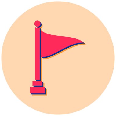 Bayrak. Web simgesi vektör illüstrasyonu