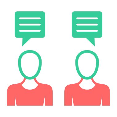 İnsanlarla sohbet konuşma balonu ikon vektör illüstrasyon tasarımı