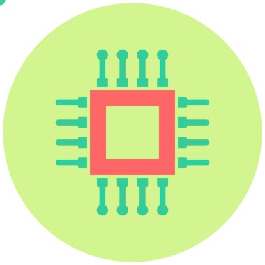 İşlemci. Web simgesi basit illüstrasyon