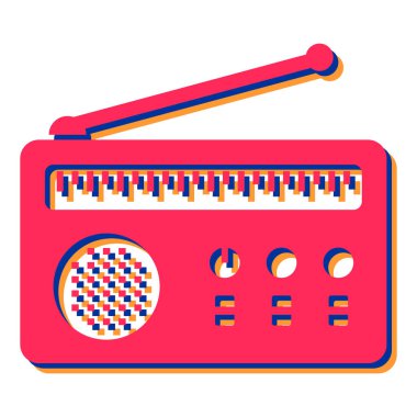 radyo ikonu. Web için müzik teybi vektör simgelerinin düz çizimi