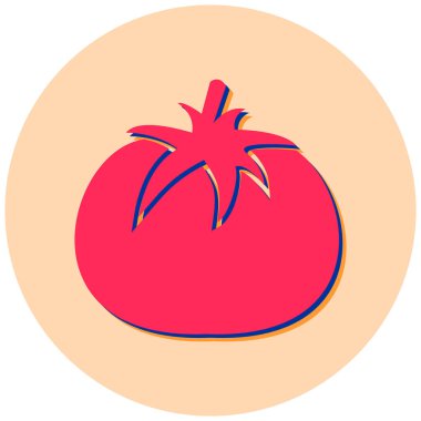 Domates ikonu, vektör illüstrasyonu