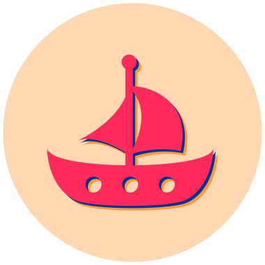 Yelkenli. Web simgesi basit illüstrasyon