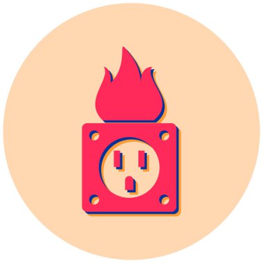 Yangın. Web simgesi basit illüstrasyon