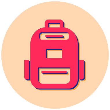 Sırt çantası. Web simgesi basit illüstrasyon