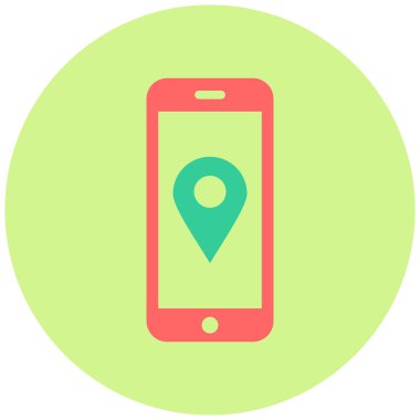 Cep telefonu GPS 'i. Web simgesi basit illüstrasyon