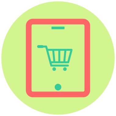 Mobil Alışveriş modern simgesinin vektör çizimi 