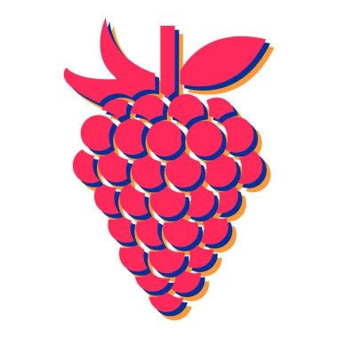 Olgun kırmızı ahududu ve kalp. vektör illüstrasyonu