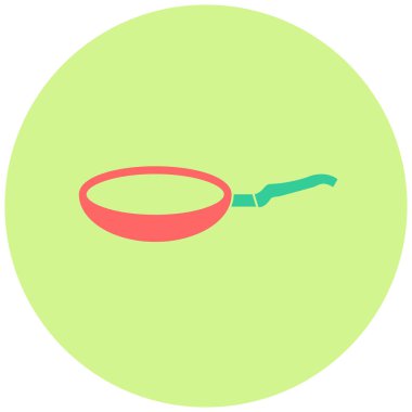 kızartma tavası simgesi, basit tasarım vektör çizimi