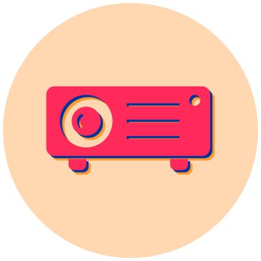 Projektör simgesi, vektör illüstrasyonu basit tasarım 