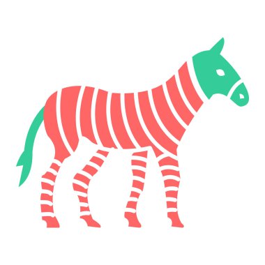 Zebra simgesi, vektör illüstrasyonu